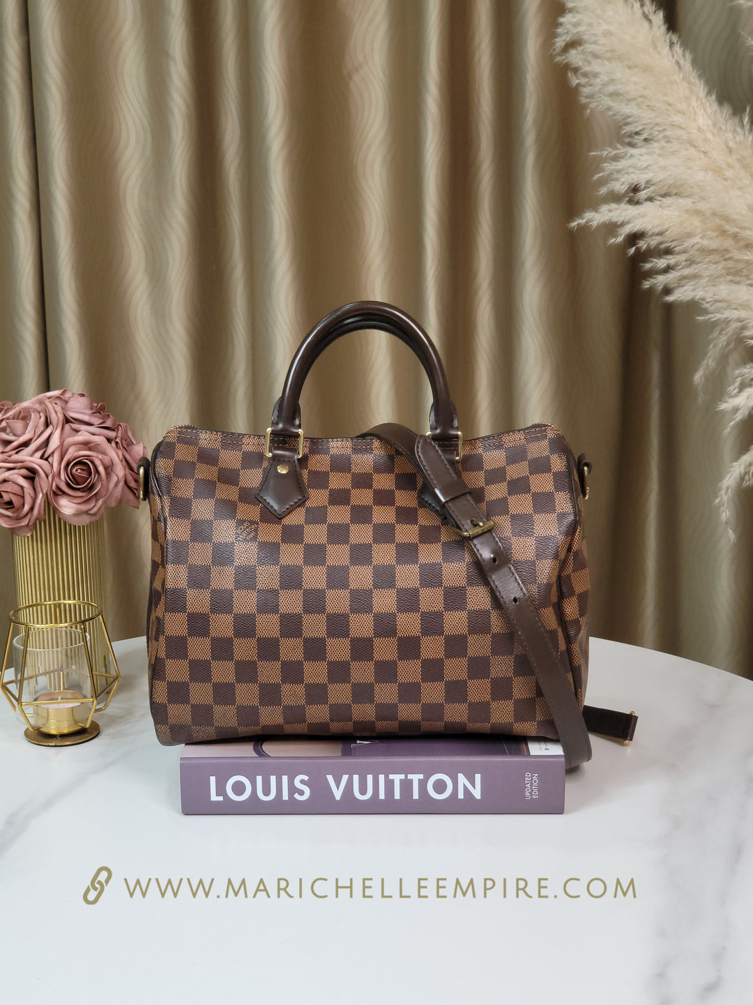 Louis Vuitton Damier Ebene Speedy 30 Bandouliere