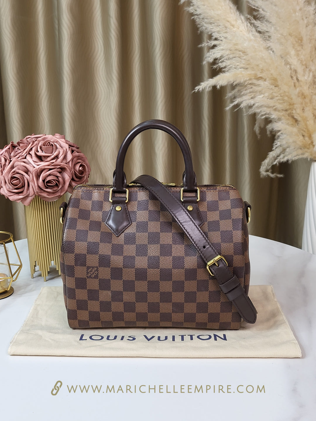 Louis Vuitton Damier Ebene Speedy 25 Bandouliere