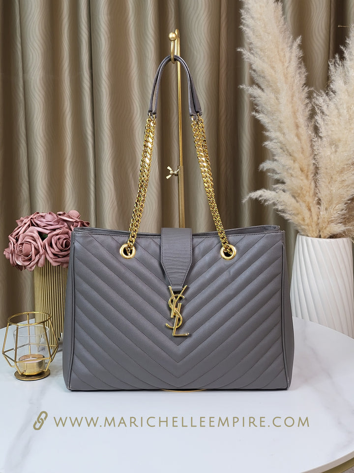 Saint Laurent Chevron Tote Bag