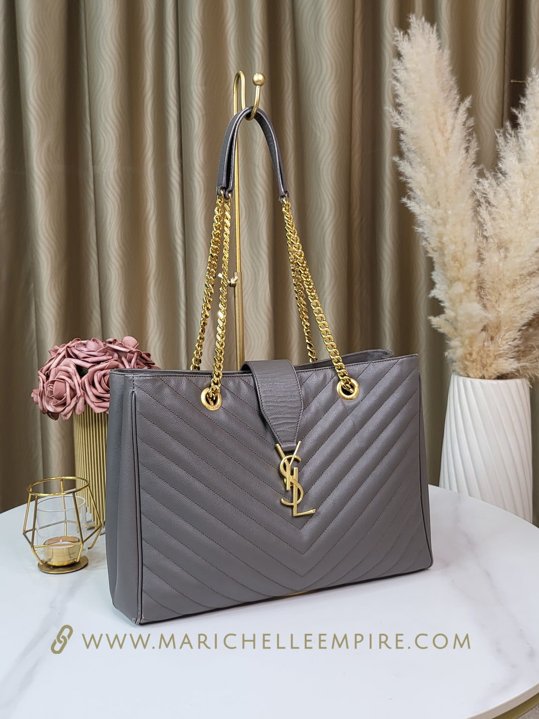 Saint Laurent Chevron Tote Bag