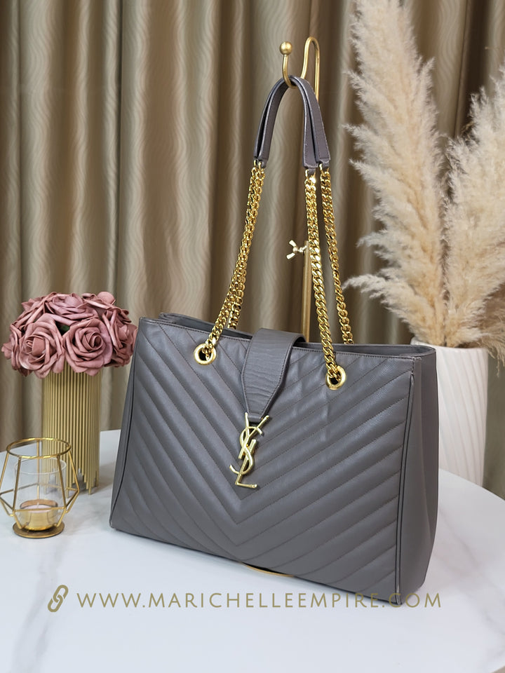 Saint Laurent Chevron Tote Bag