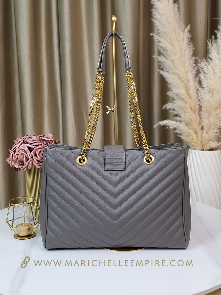 Saint Laurent Chevron Tote Bag