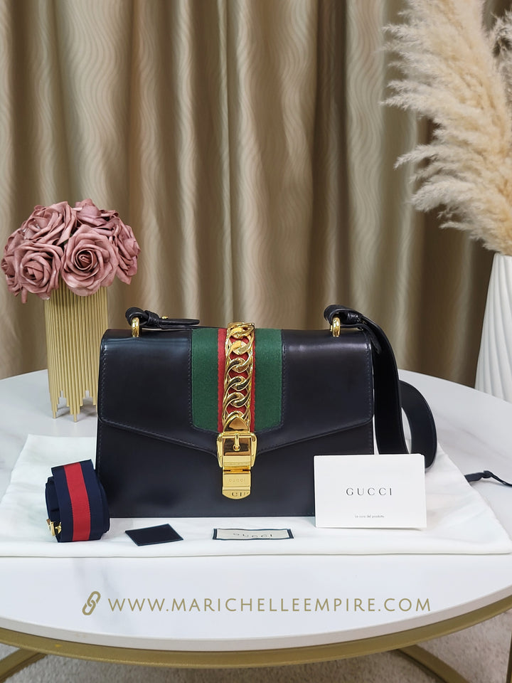Gucci Leather Sylvie Shoulder Bag