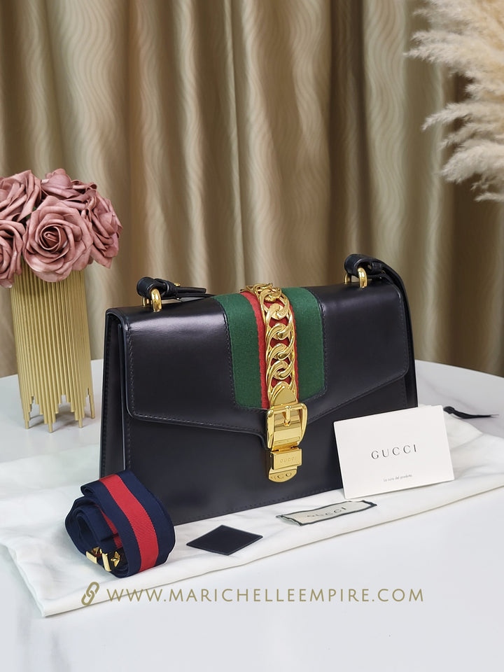 Gucci Leather Sylvie Shoulder Bag