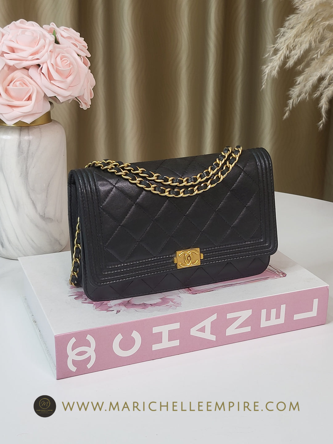 Chanel Lambskin Boy Wallet On Chain