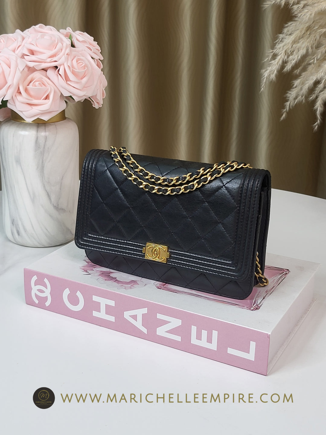 Chanel Lambskin Boy Wallet On Chain