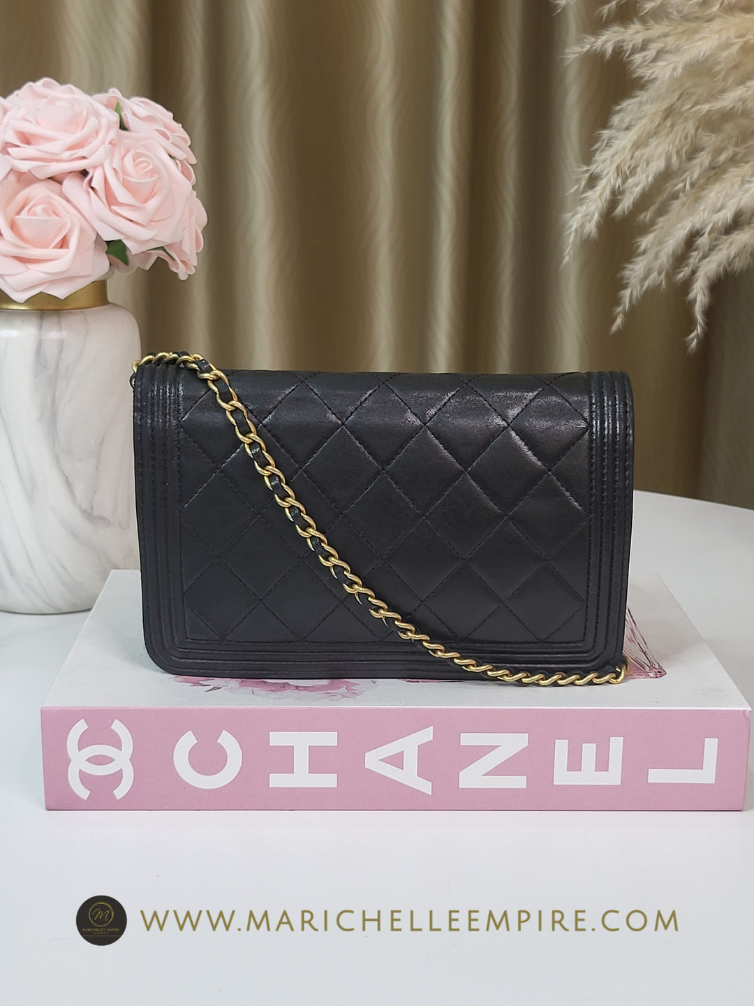 Chanel Lambskin Boy Wallet On Chain