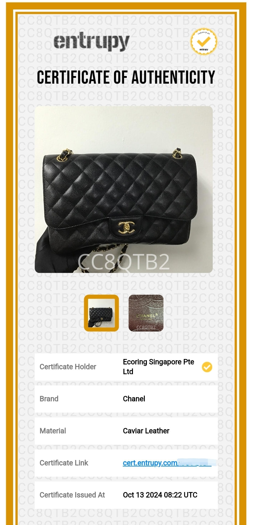 Chanel Caviar Double Flap Jumbo