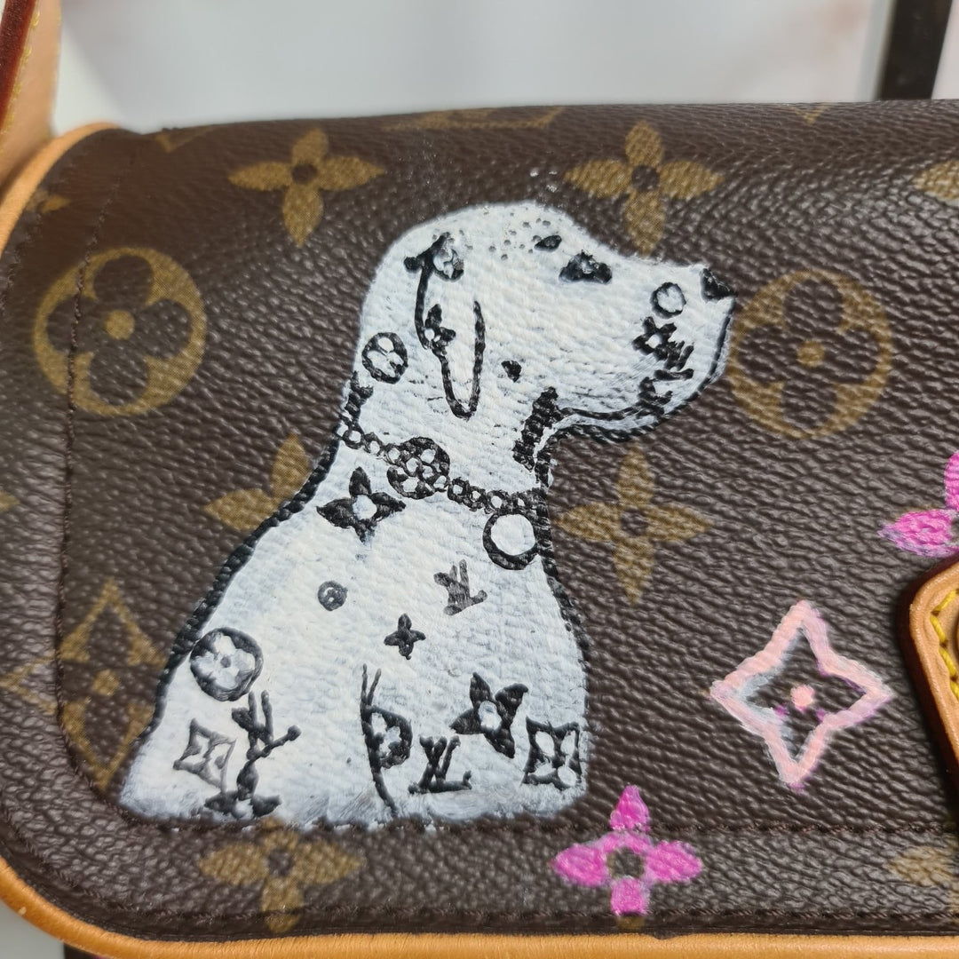 LOUISVUITTON Monogram Hudson PM (Hand Painted by Previous Owner ) - Marichelle's Empire 