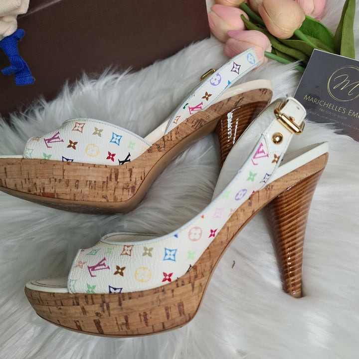 LOUISVUITTON Open Toe Heels (Size 38) - Marichelle's Empire 