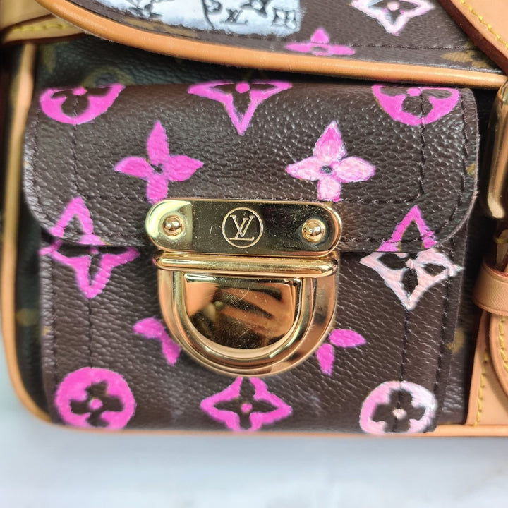 LOUISVUITTON Monogram Hudson PM (Hand Painted by Previous Owner ) - Marichelle's Empire 