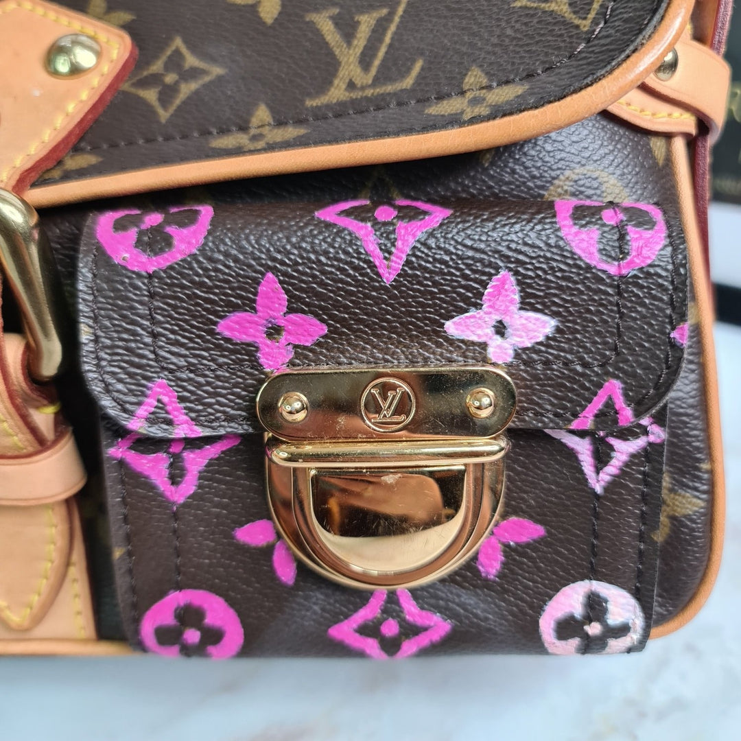 LOUISVUITTON Monogram Hudson PM (Hand Painted by Previous Owner ) - Marichelle's Empire 