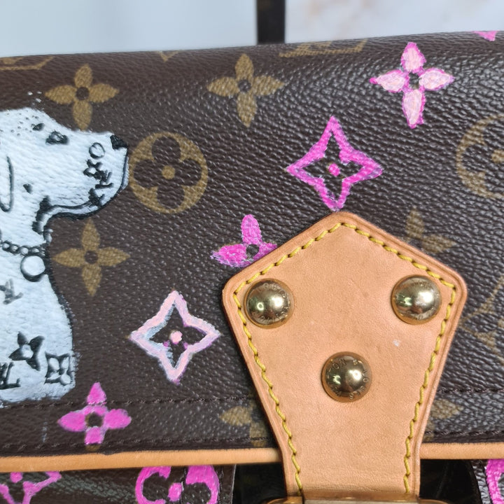 LOUISVUITTON Monogram Hudson PM (Hand Painted by Previous Owner ) - Marichelle's Empire 