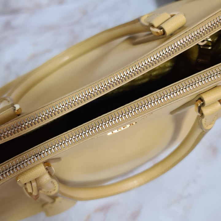P R A D A Saffiano Double Zip Medium Handbag - Marichelle's Empire 