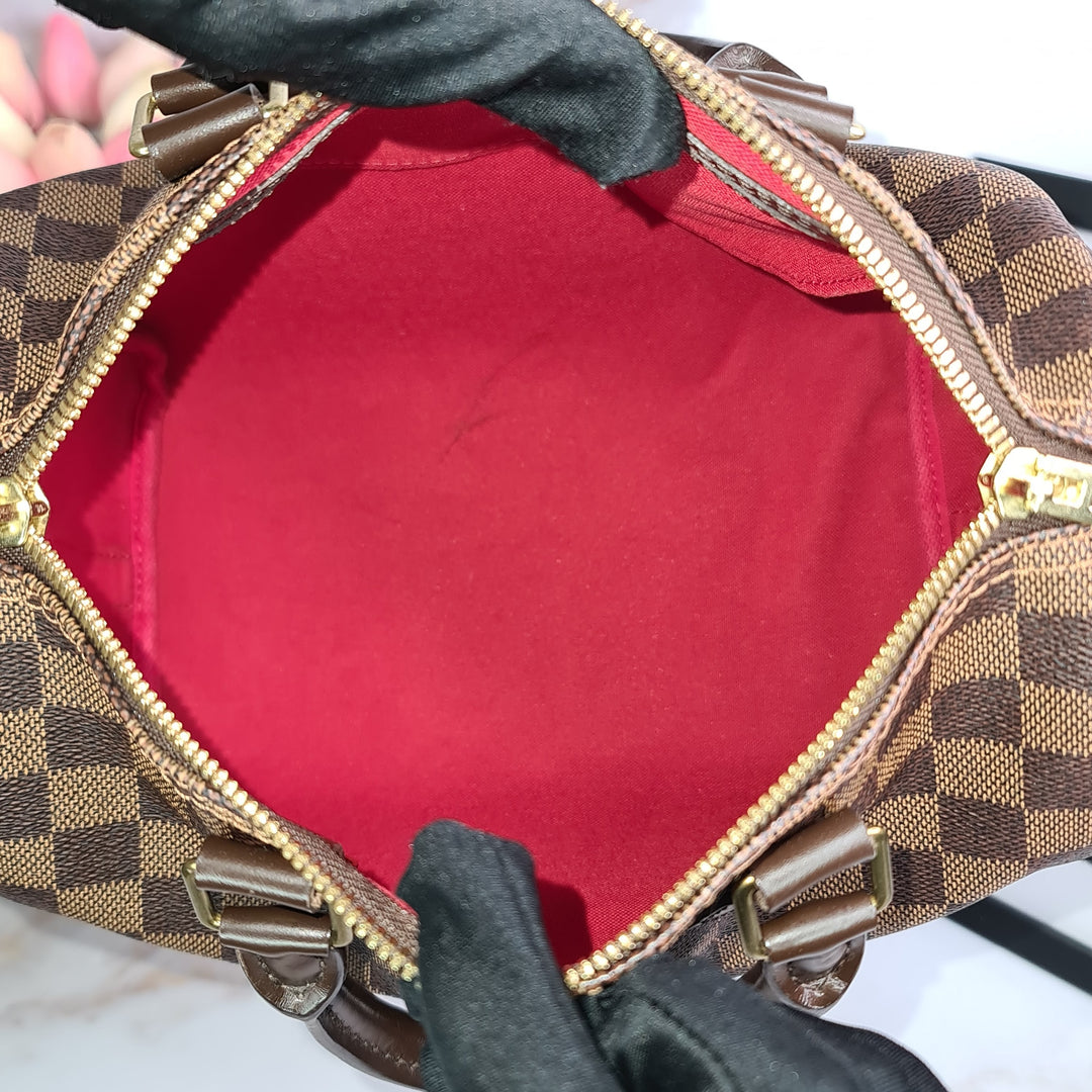 LOUISVUITTON Damier Ebene Speedy 25 Bandouliere - Marichelle's Empire 