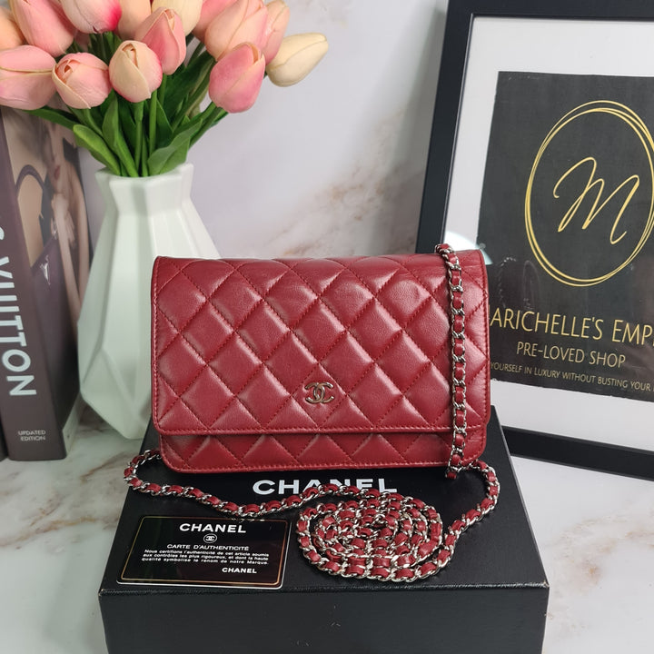 C H A N E L Lambskin Wallet On Chain - Marichelle's Empire 