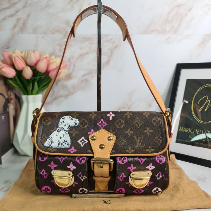 LOUISVUITTON Monogram Hudson PM (Hand Painted by Previous Owner ) - Marichelle's Empire 