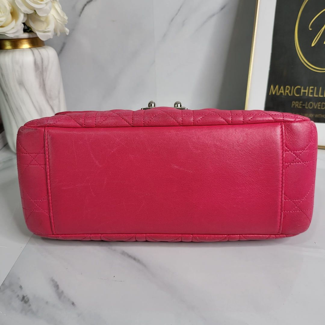 Christian Dior Fuchsia Lambskin Cannage Miss Dior Flap - Marichelle's Empire 