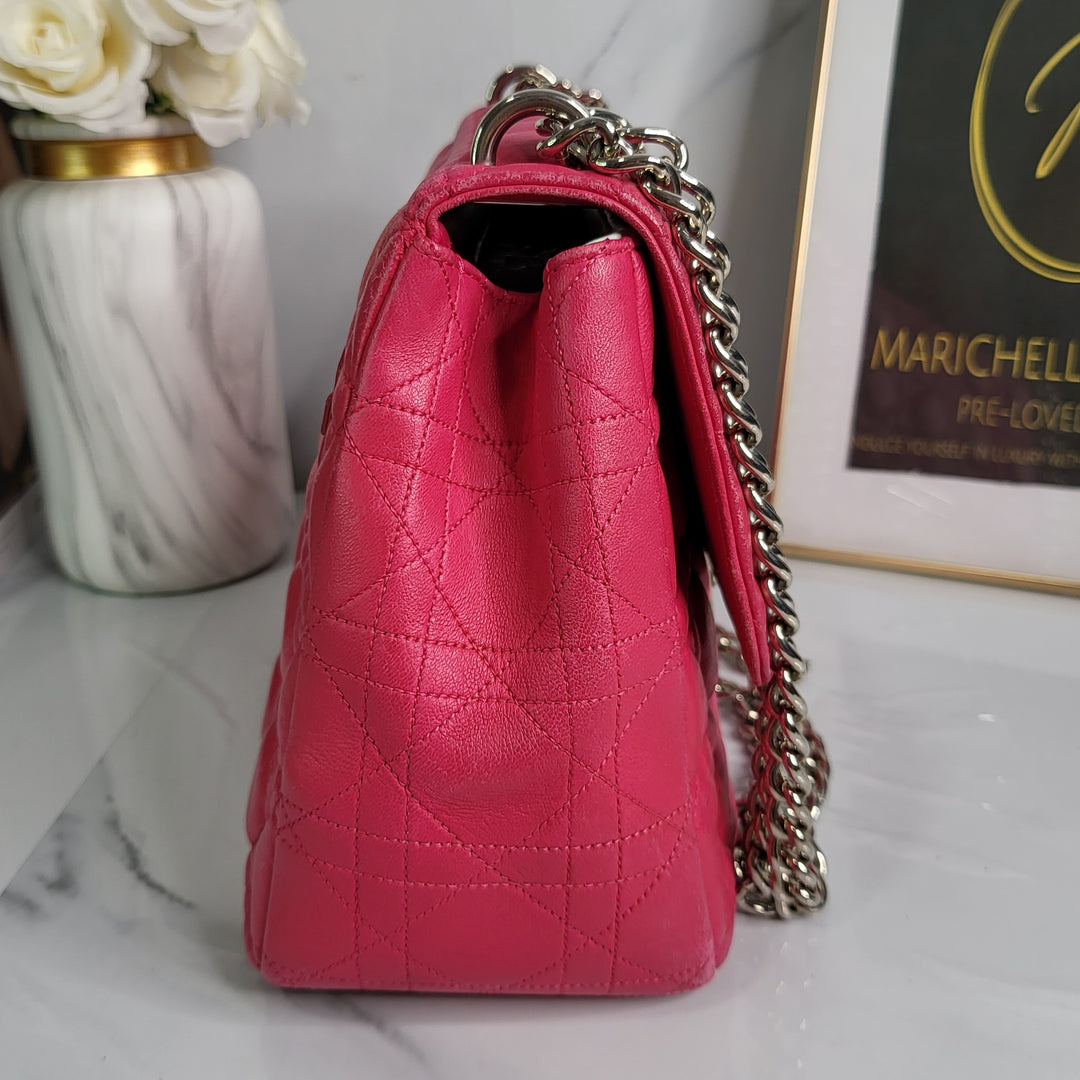 Christian Dior Fuchsia Lambskin Cannage Miss Dior Flap - Marichelle's Empire 