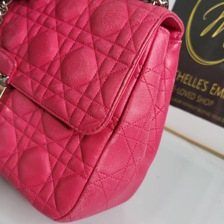 Christian Dior Fuchsia Lambskin Cannage Miss Dior Flap - Marichelle's Empire 