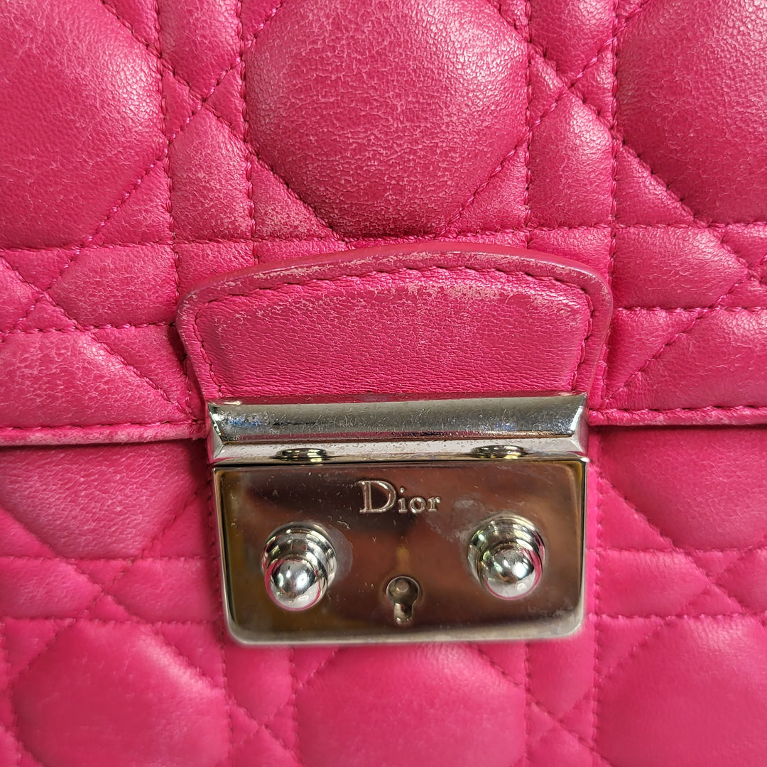 Christian Dior Fuchsia Lambskin Cannage Miss Dior Flap - Marichelle's Empire 