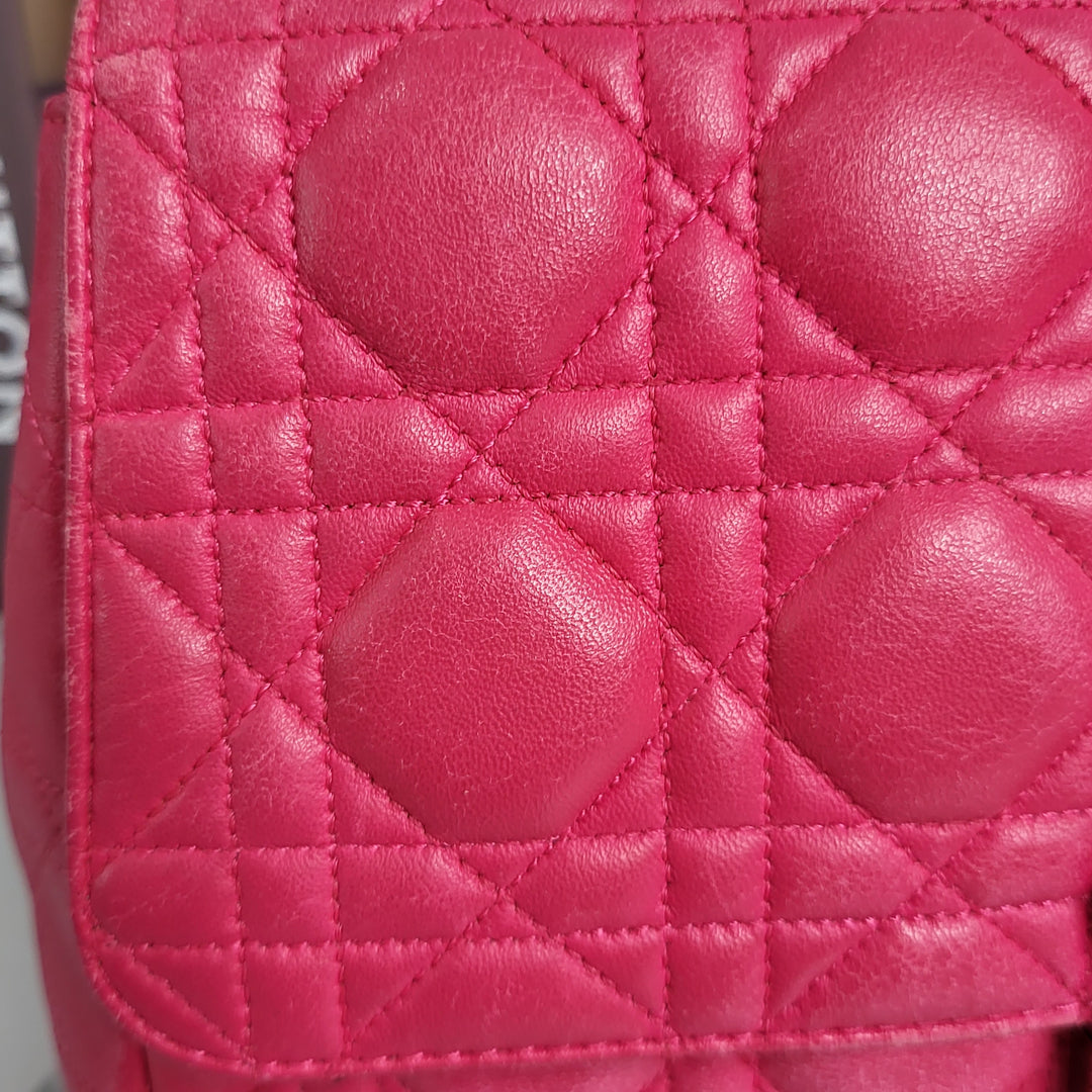 Christian Dior Fuchsia Lambskin Cannage Miss Dior Flap - Marichelle's Empire 