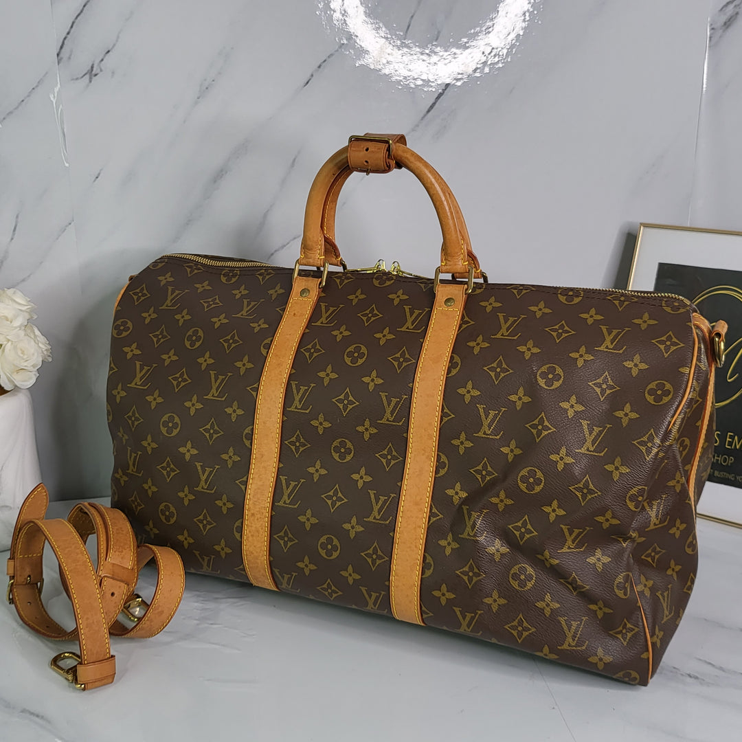 Louis Vuitton Monogram Keepall 50 Bandouliere - Marichelle's Empire 