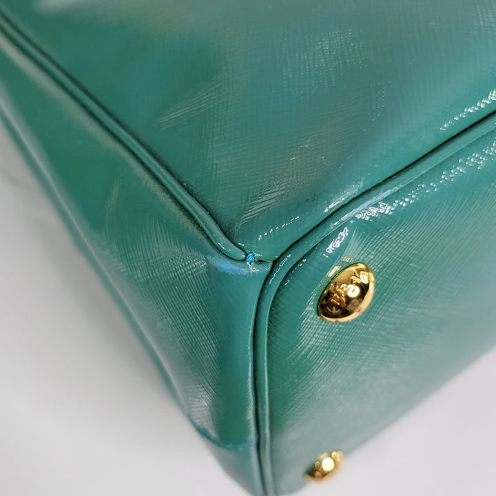 Prada Enamel Turquoise Lux Tote Bag - Marichelle's Empire 