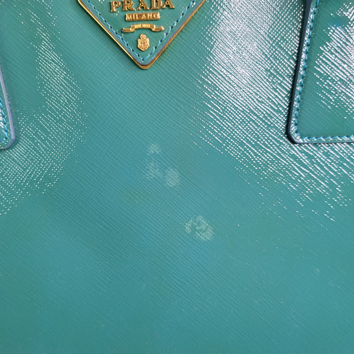 Prada Enamel Turquoise Lux Tote Bag - Marichelle's Empire 