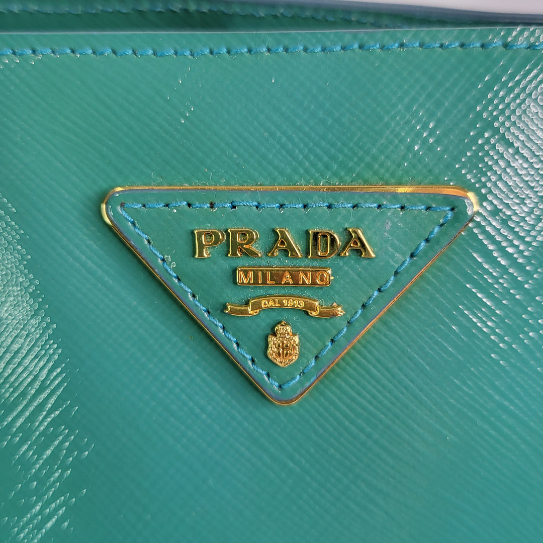 Prada Enamel Turquoise Lux Tote Bag - Marichelle's Empire 