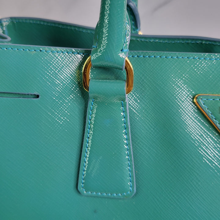 Prada Enamel Turquoise Lux Tote Bag - Marichelle's Empire 