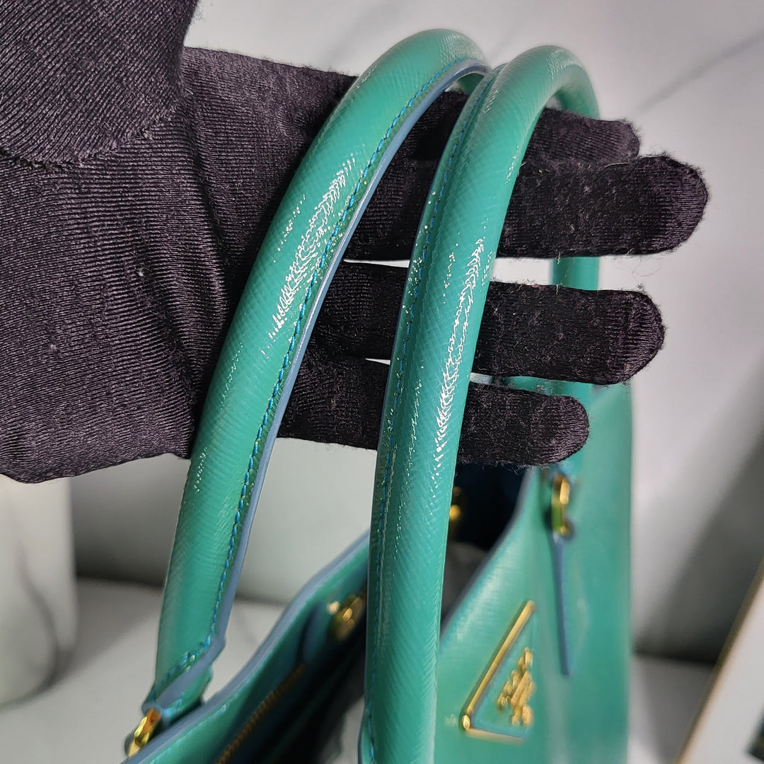 Prada Enamel Turquoise Lux Tote Bag - Marichelle's Empire 