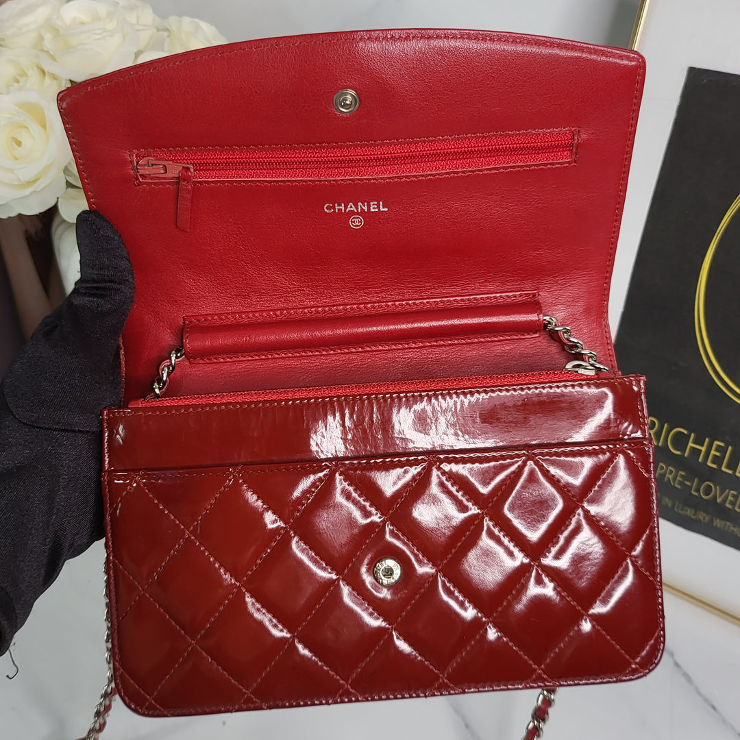 Chanel Patent Quilted Wallet On Chain - Marichelle's Empire 