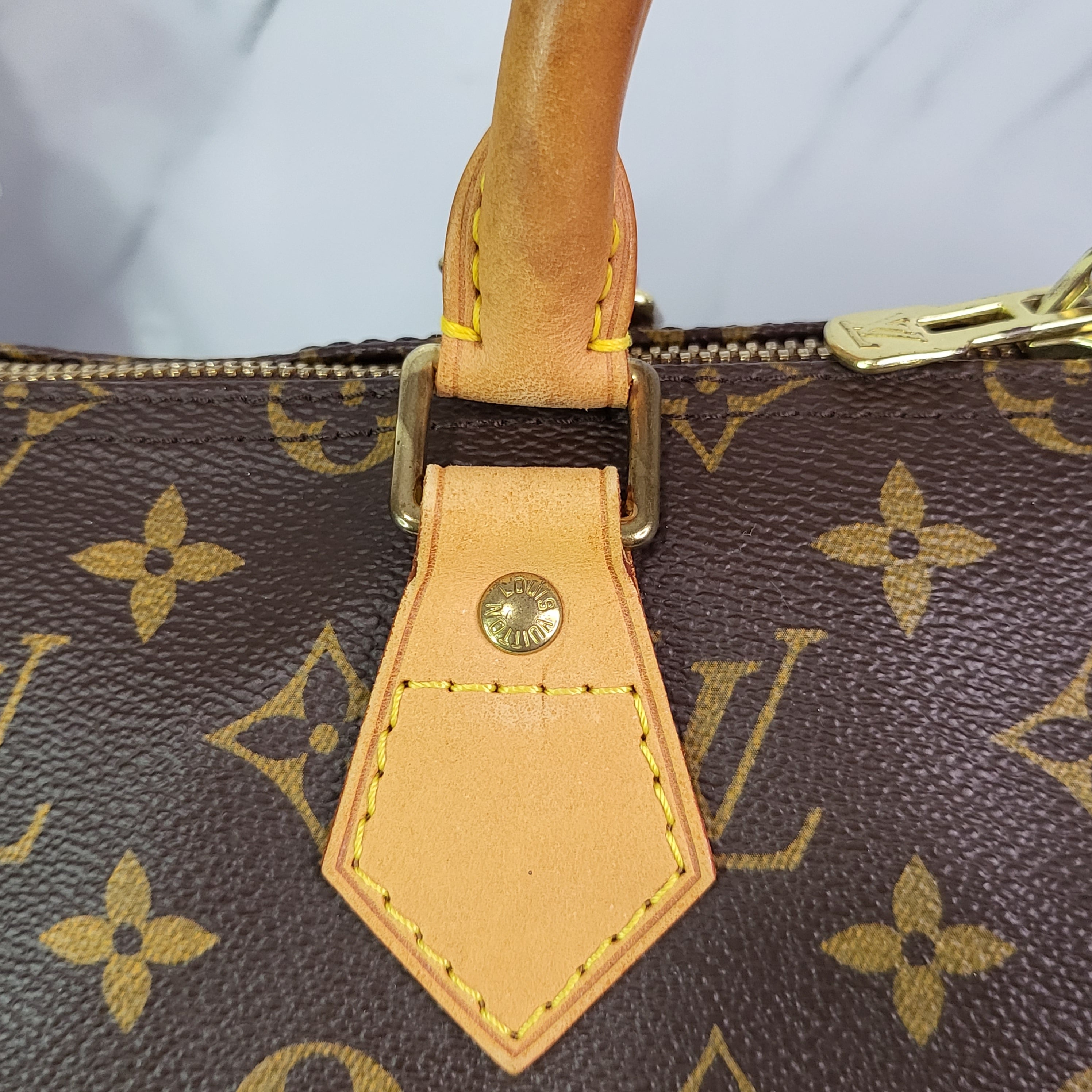 Louis Vuitton Monogram Speedy 35 with MC Bandeau bow.  Louis vuitton  monogram, Louis vuitton, Monogram speedy