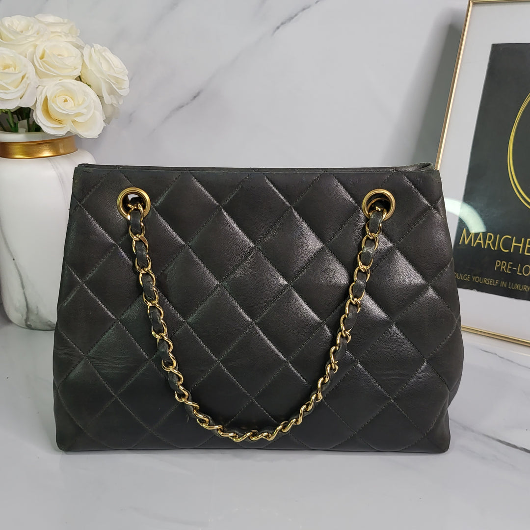 Chanel Lambskin Matelasse CC Chain Tote Bag