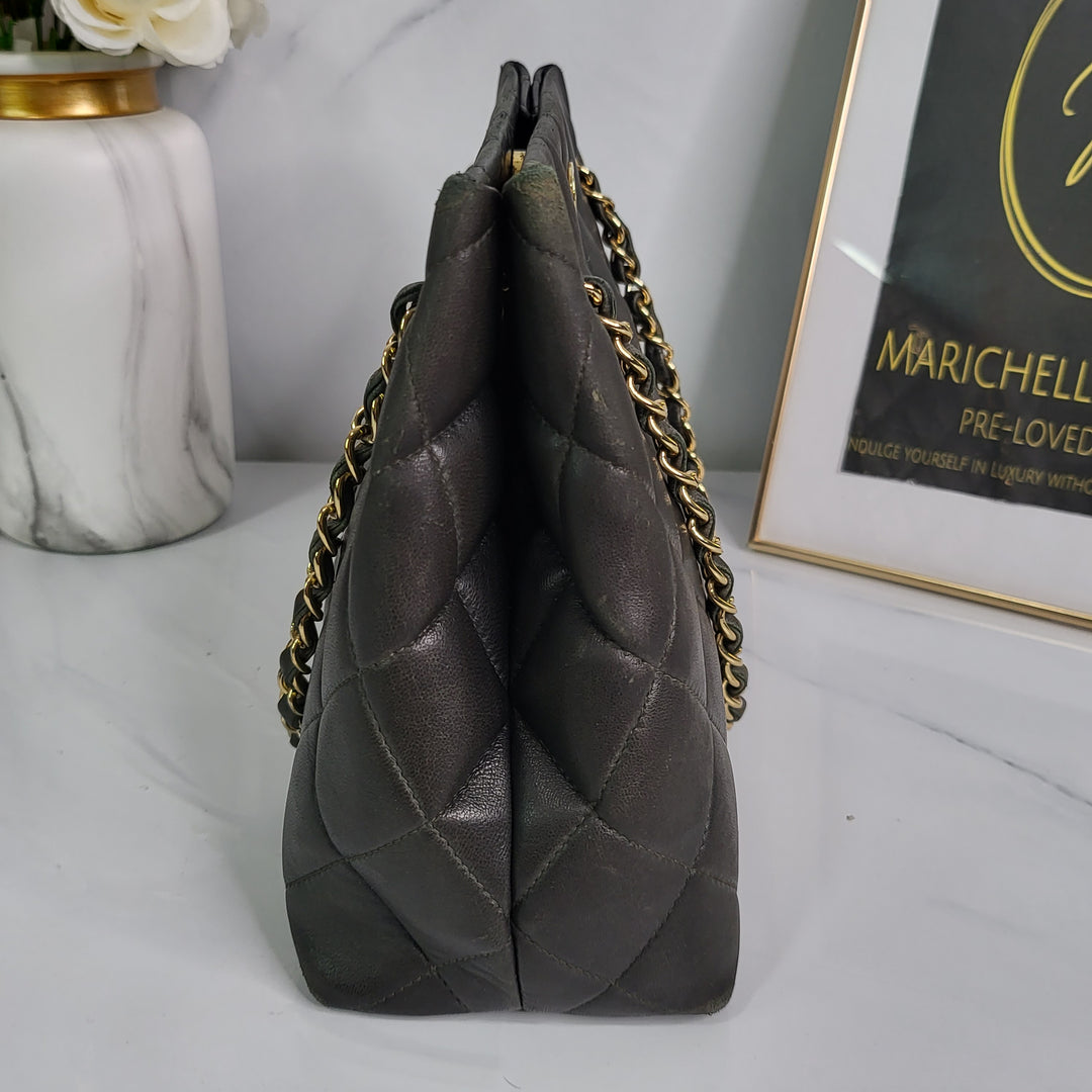Chanel Lambskin Matelasse CC Chain Tote Bag