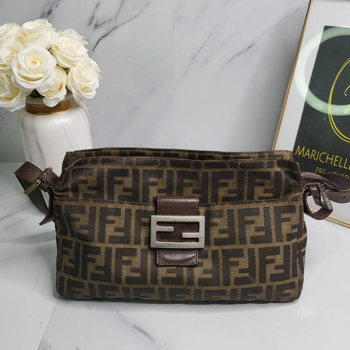 Fendi Zucca Baguette Shoulder Bag