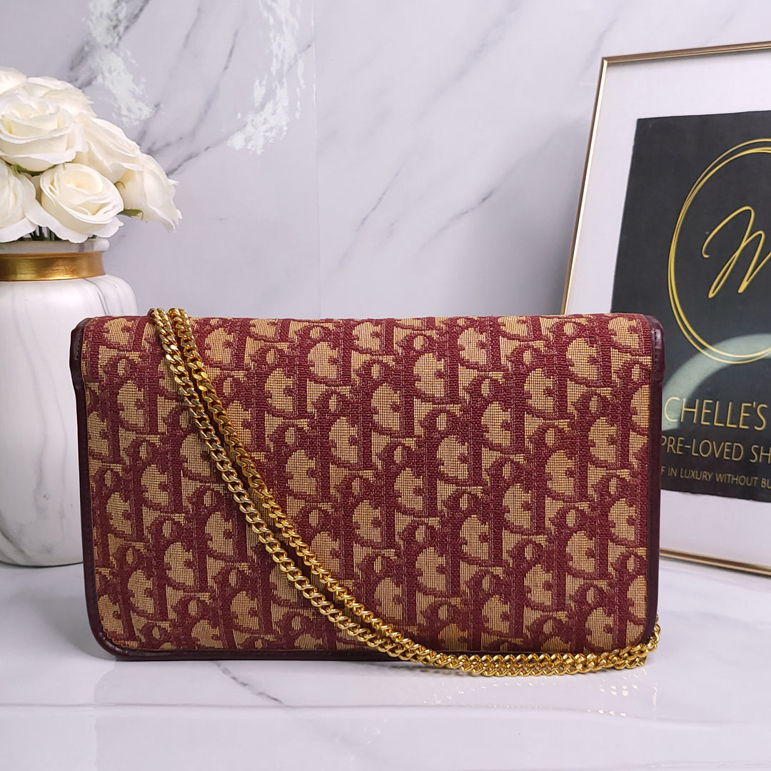 Christian Dior Burgundy Chain Flap