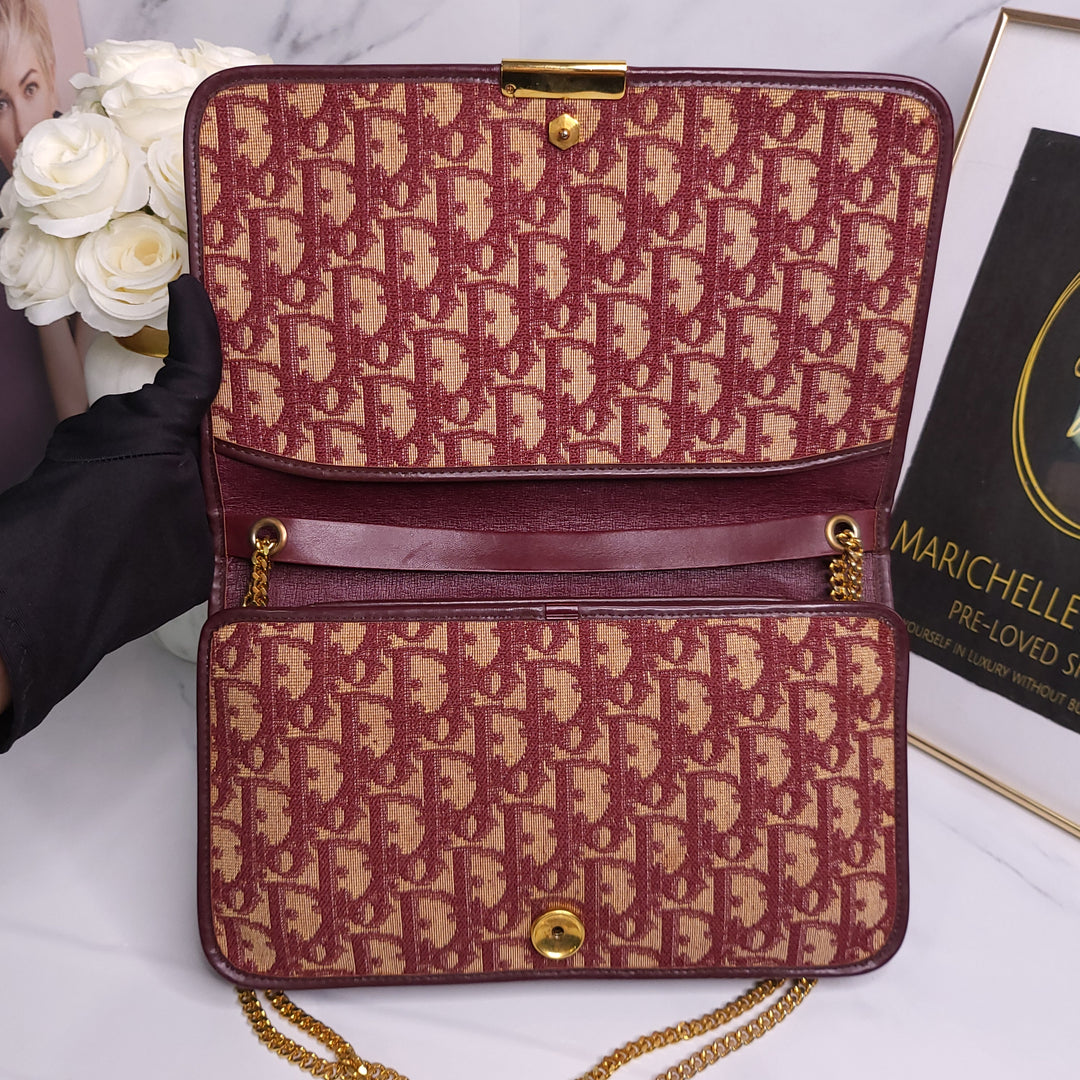 Christian Dior Burgundy Chain Flap