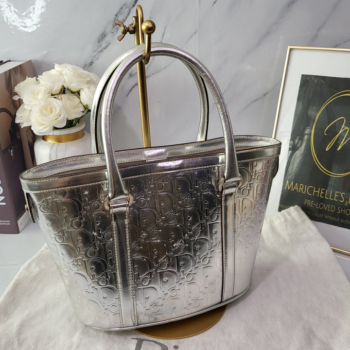 Christian Dior Oblique Metallic Tote Bag