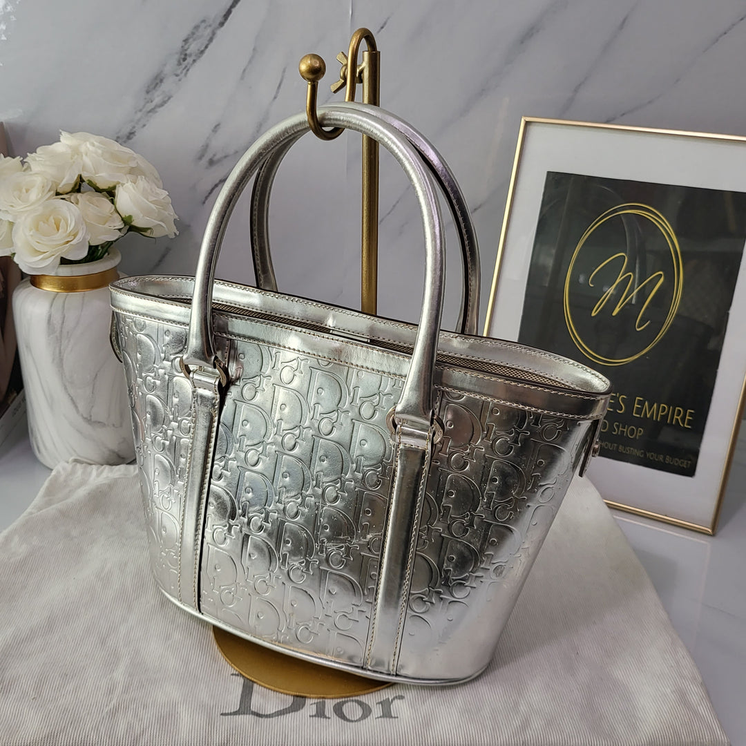 Christian Dior Oblique Metallic Tote Bag