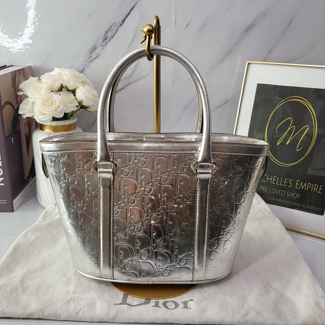 Christian Dior Oblique Metallic Tote Bag