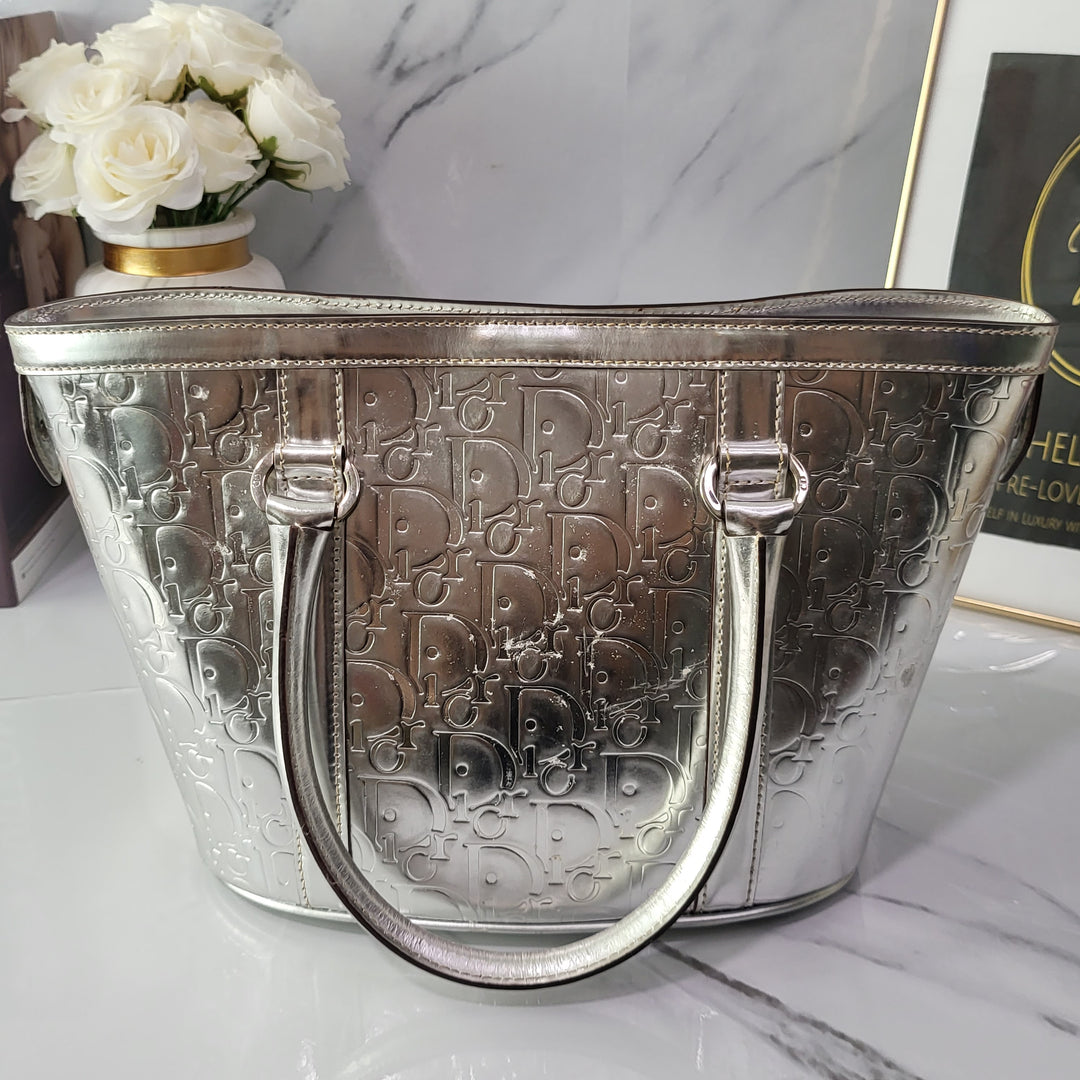 Christian Dior Oblique Metallic Tote Bag