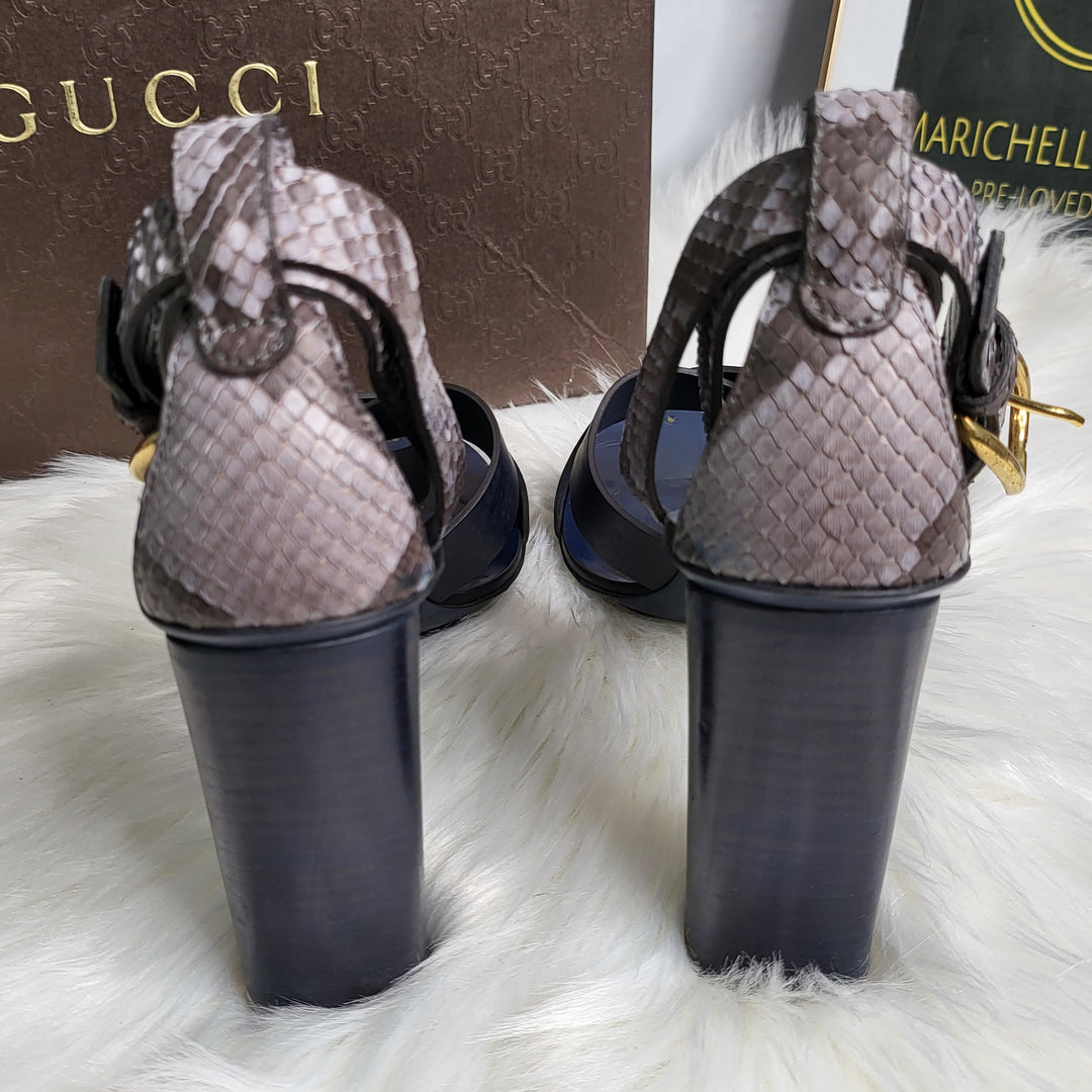 Gucci Snake Skin Platform Heels