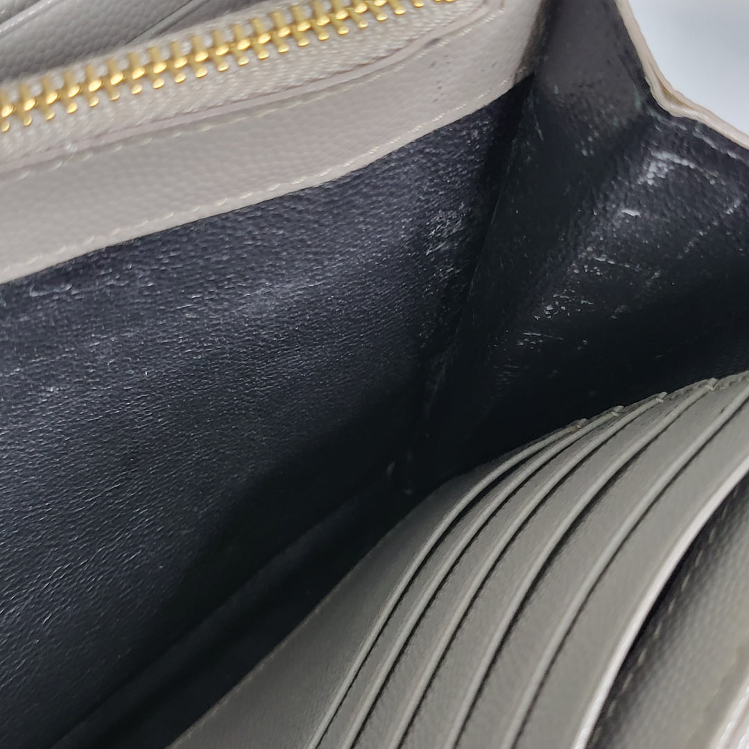 YSL Envelope Dusty Grey Wallet On Chain