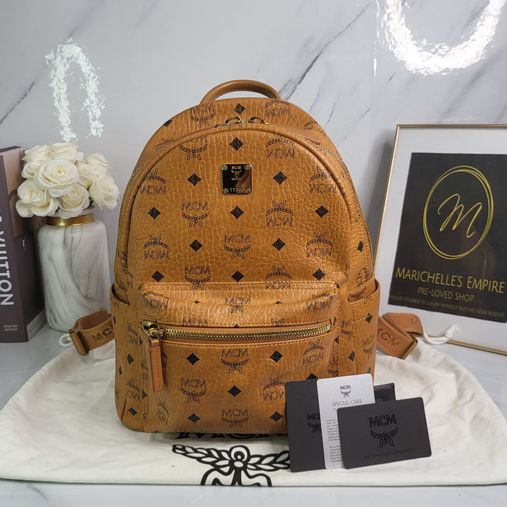 MCM Cognac Visetos Backpack