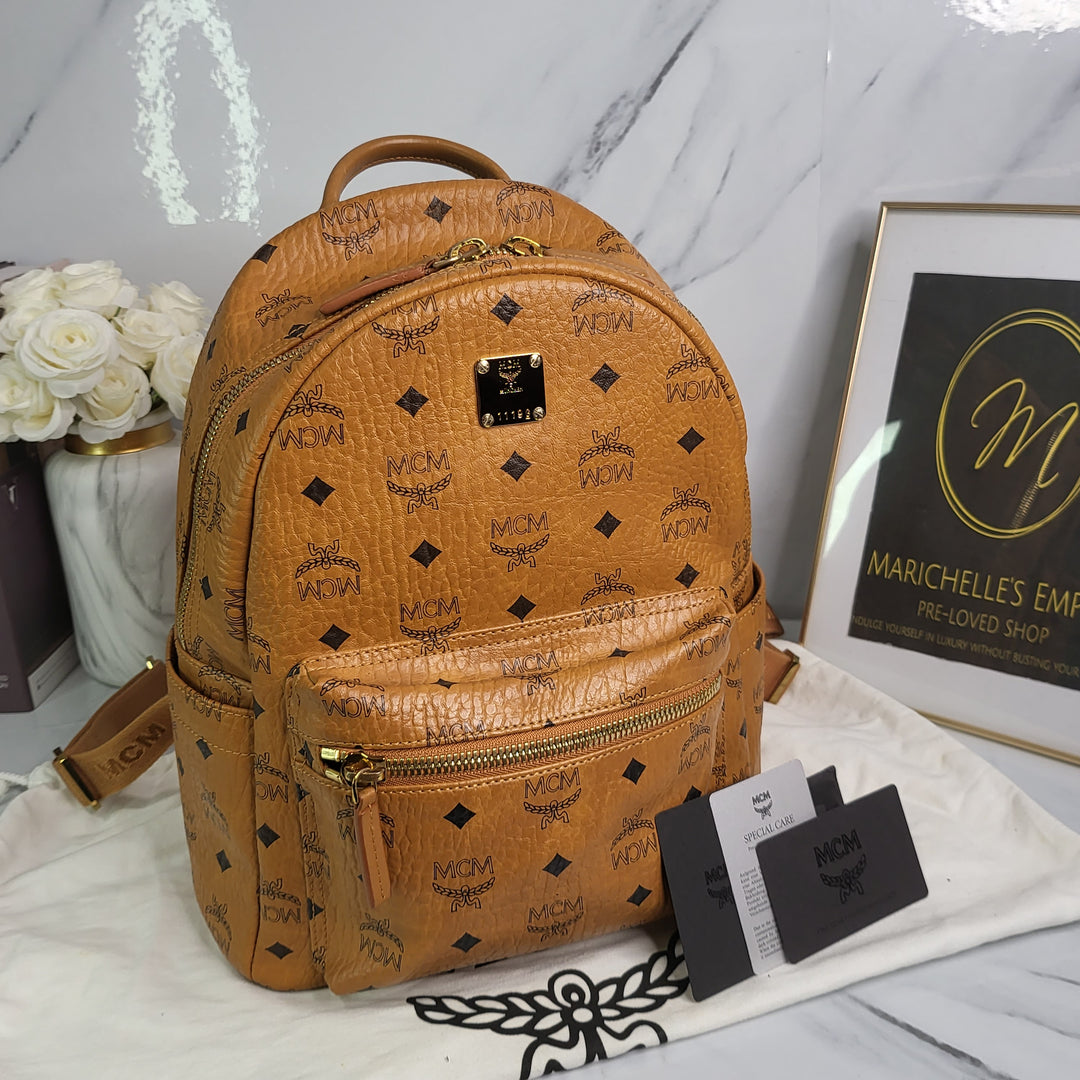 MCM Cognac Visetos Backpack