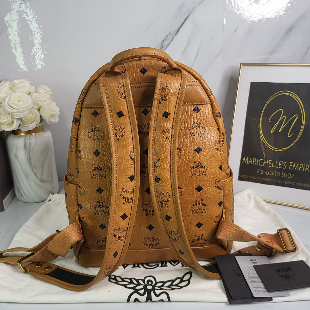 MCM Cognac Visetos Backpack