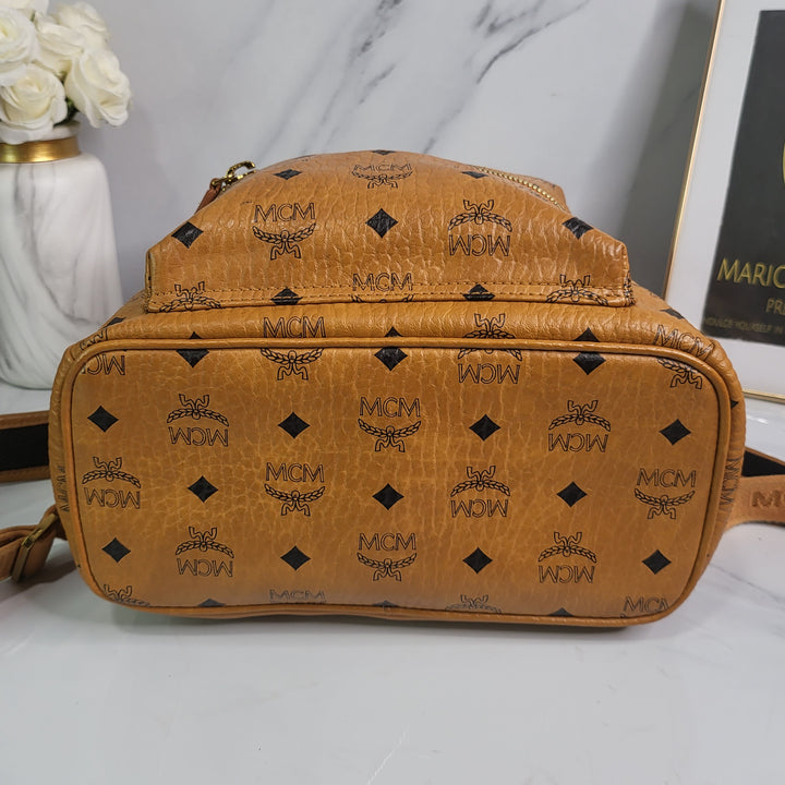 MCM Cognac Visetos Backpack