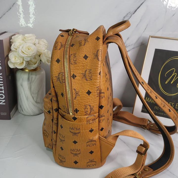 MCM Cognac Visetos Backpack